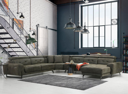 Wohnzimmer Ecksofa U-Form Luxus Möbel Modern Sofa Couch Eckgarnitur